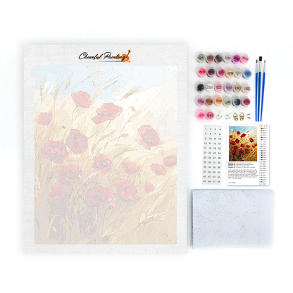 Campo de trigo y flores – pintar por números