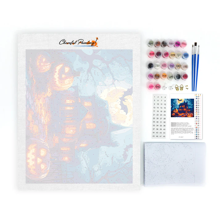 La casa encantada de la calabaza – Pintar por números