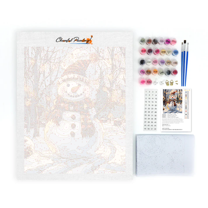 Muñeco de nieve festivo - Pintar por números