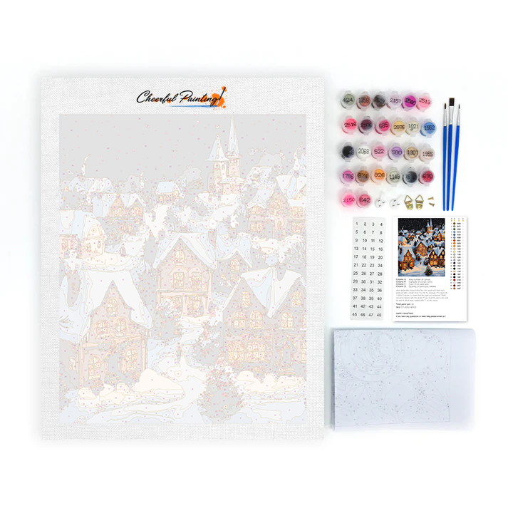 Pueblo navideño – Pintar por números