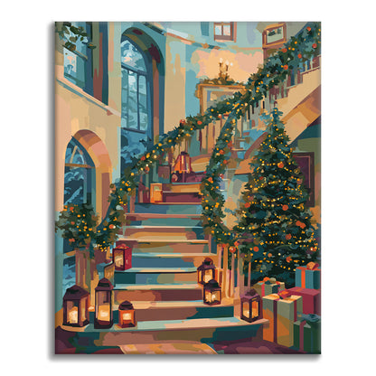 Weihnachtshütte – Malen nach Zahlen