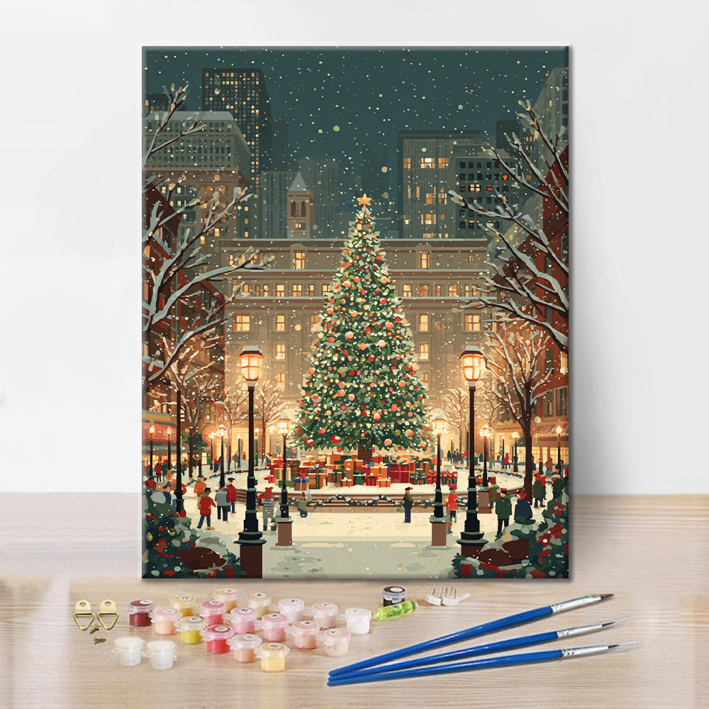 Weihnachtsplatz – Malen nach Zahlen