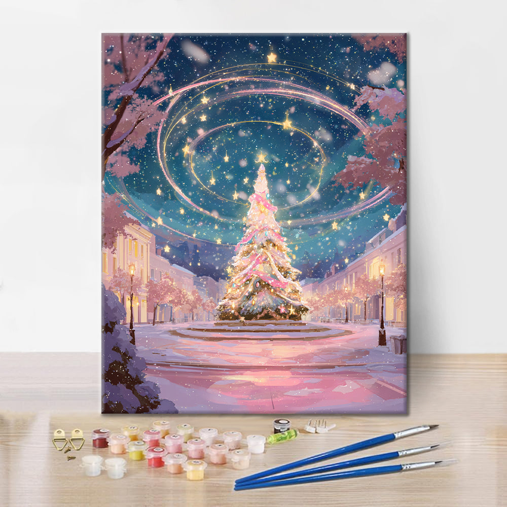Magischer Weihnachtsbaum – Malen nach Zahlen