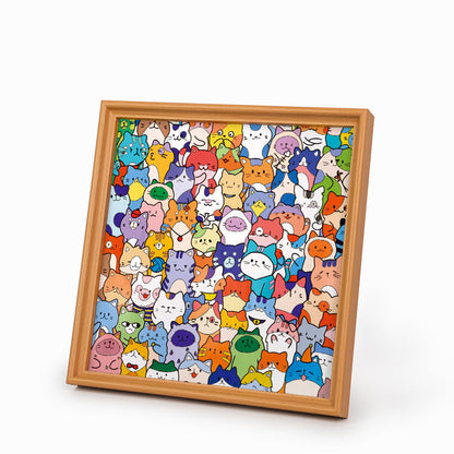 Kleine Kätzchen – Ausmalpuzzle aus Holz