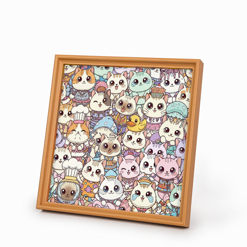 Katzen I – Ausmalpuzzle aus Holz