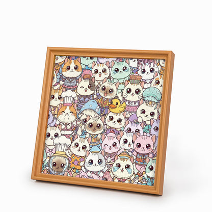 Katzen I – Ausmalpuzzle aus Holz