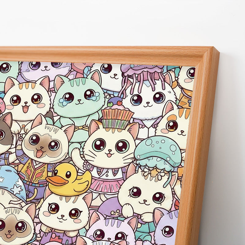 Katzen I – Ausmalpuzzle aus Holz