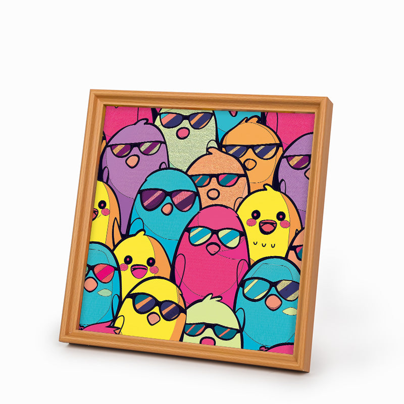 Coole Vögel – Ausmalpuzzle aus Holz