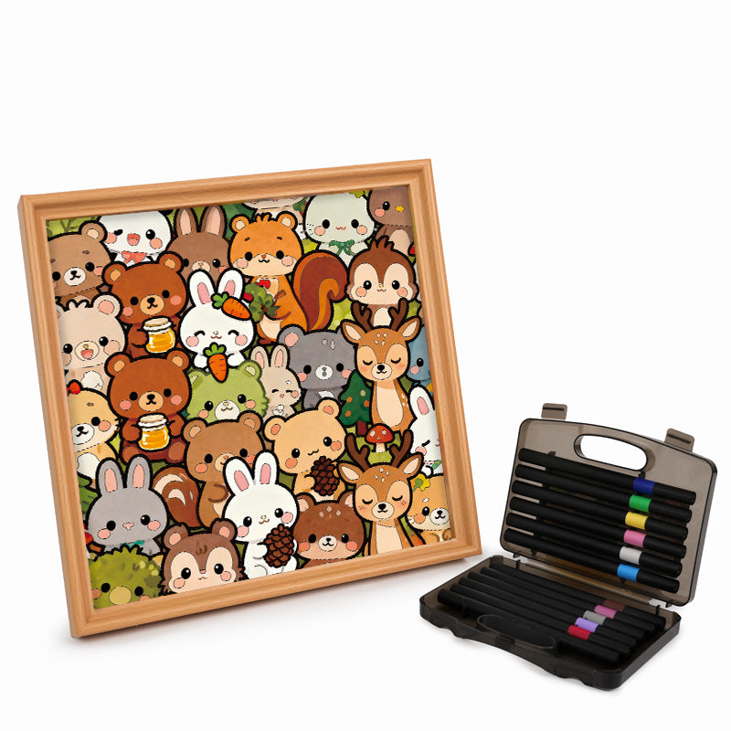 Waldcrew – Ausmalpuzzle aus Holz