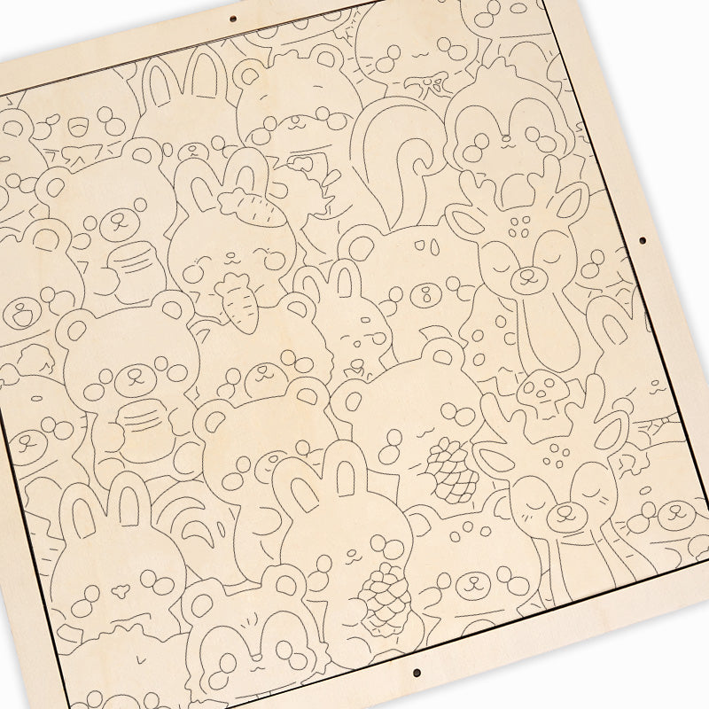 Waldcrew – Ausmalpuzzle aus Holz