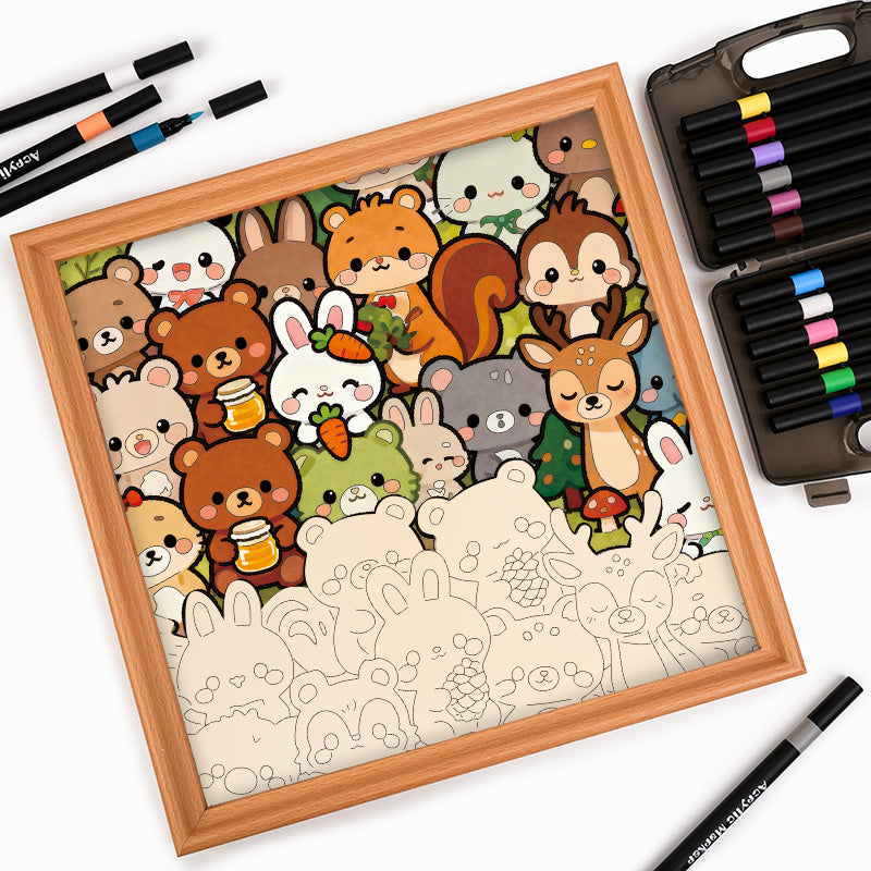 Waldcrew – Ausmalpuzzle aus Holz