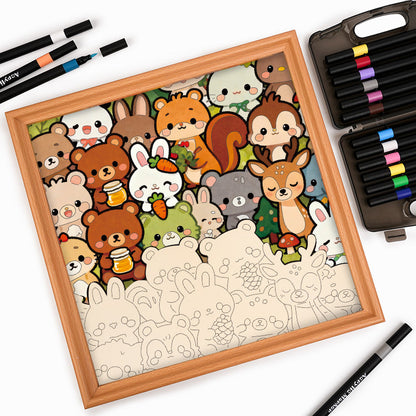 Waldcrew – Ausmalpuzzle aus Holz