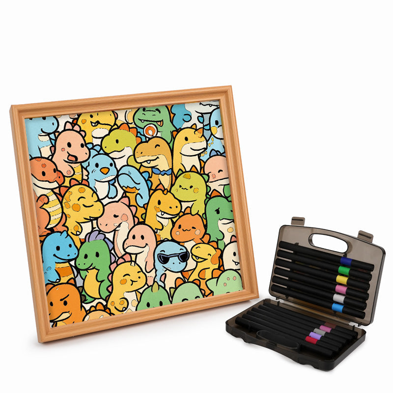 Kleiner Drache – Ausmalpuzzle aus Holz