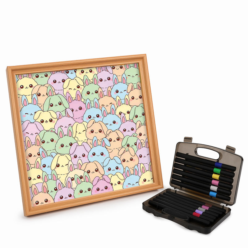 Kaninchen – Ausmalpuzzle aus Holz