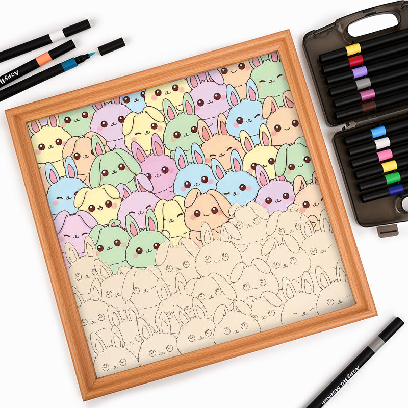 Kaninchen – Ausmalpuzzle aus Holz
