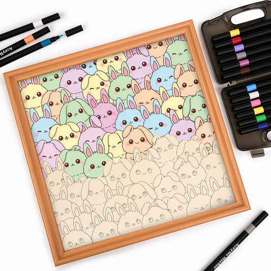 Kaninchen – Ausmalpuzzle aus Holz