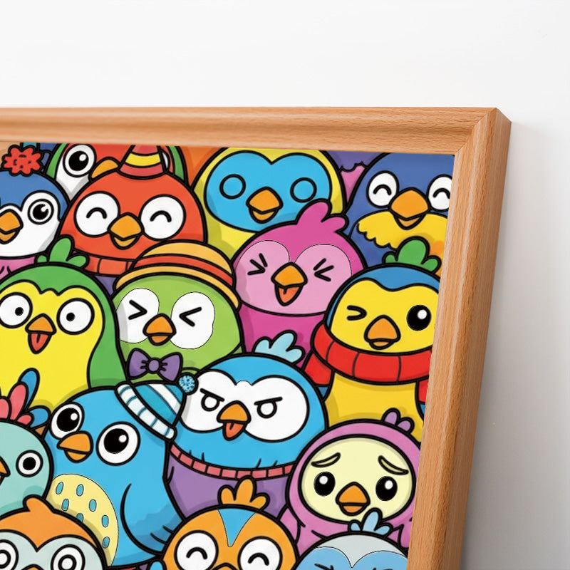 Kleine Vögel – Ausmalpuzzle aus Holz