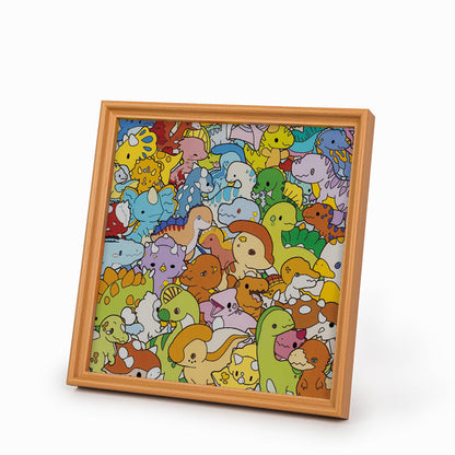 Kleiner Dinosaurier – Ausmalpuzzle aus Holz