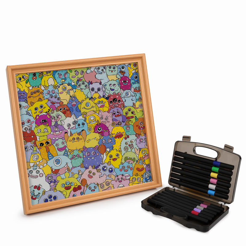 Kleines Monster – Ausmalpuzzle aus Holz