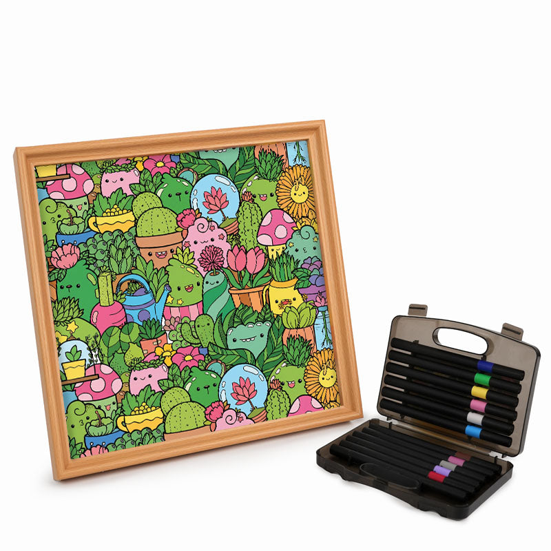 Botanisches Paradies – Ausmalpuzzle aus Holz