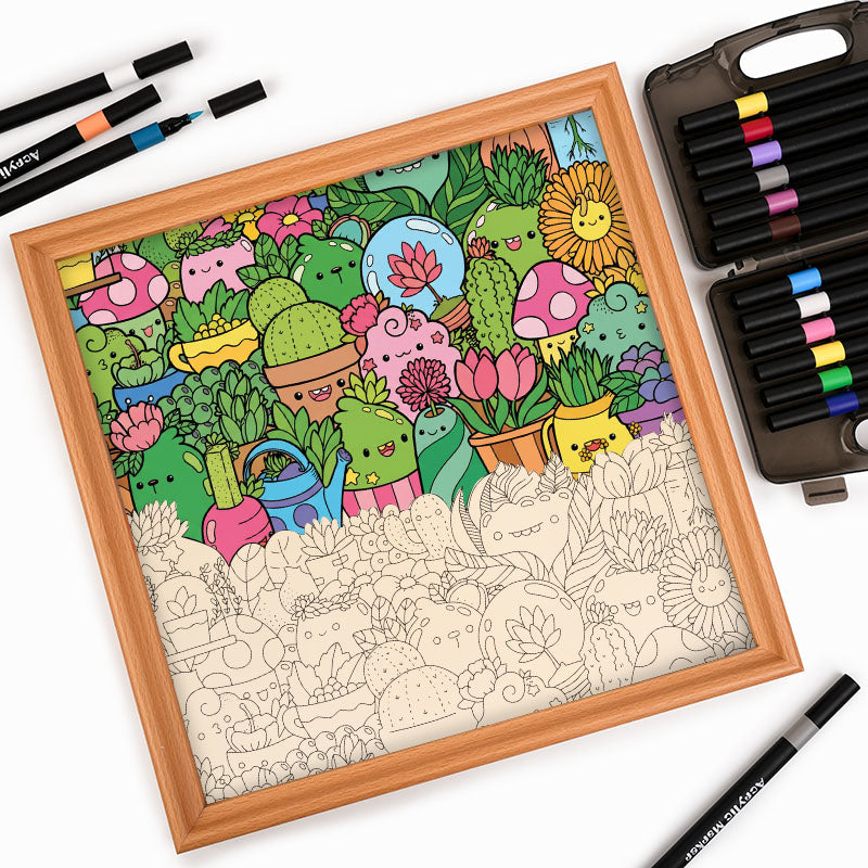 Botanisches Paradies – Ausmalpuzzle aus Holz
