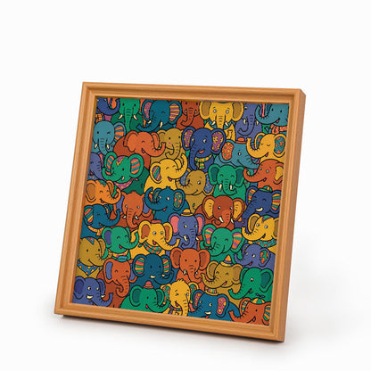 Elefantenparty – Ausmalpuzzle aus Holz