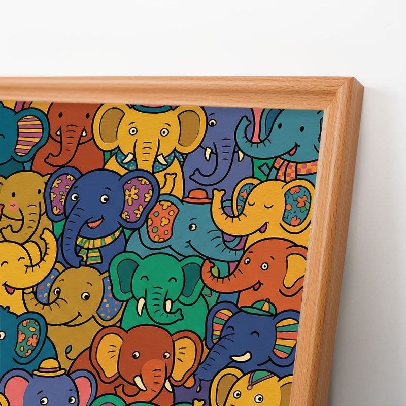 Elefantenparty – Ausmalpuzzle aus Holz