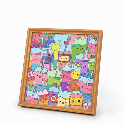 Niedliche Säfte – Ausmalpuzzle aus Holz