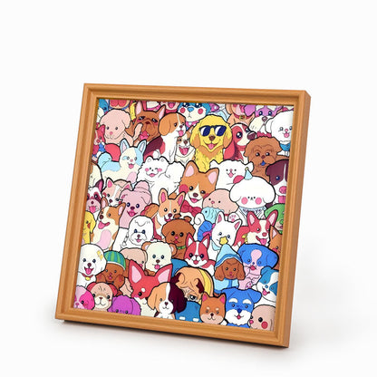 Haustierparty – Ausmalpuzzle aus Holz
