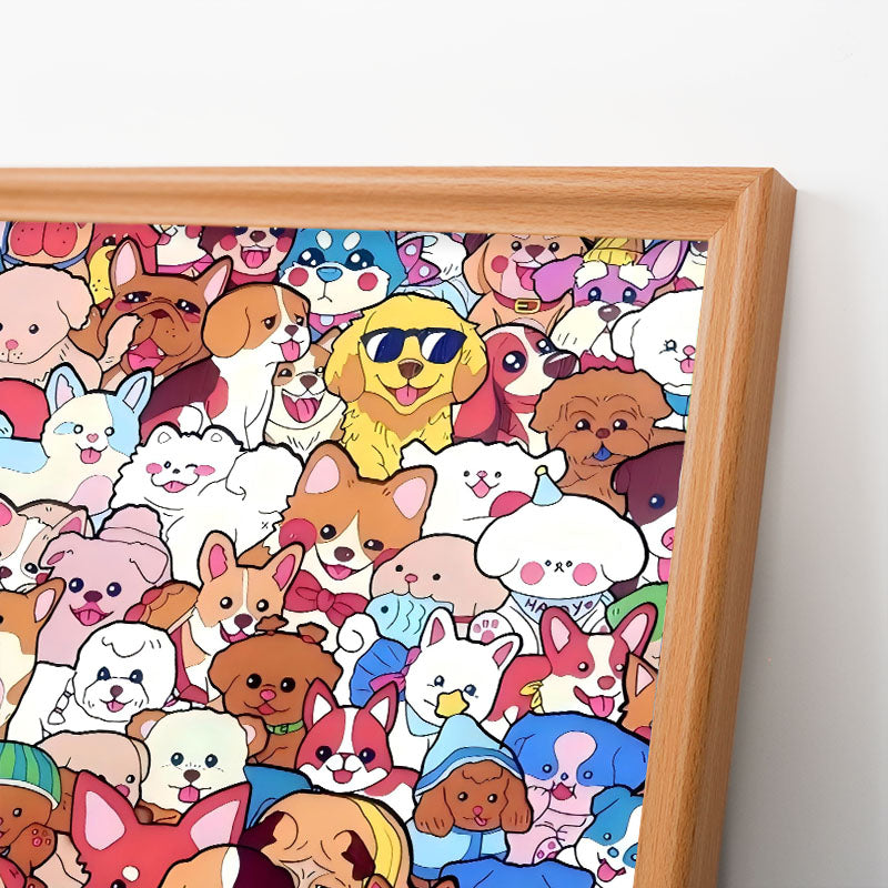 Haustierparty – Ausmalpuzzle aus Holz