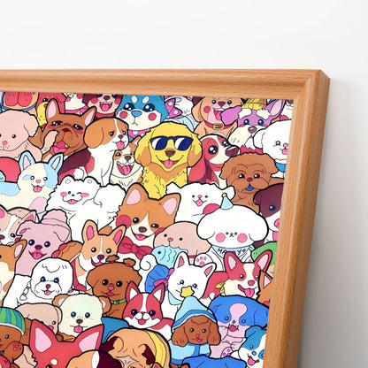 Haustierparty – Ausmalpuzzle aus Holz