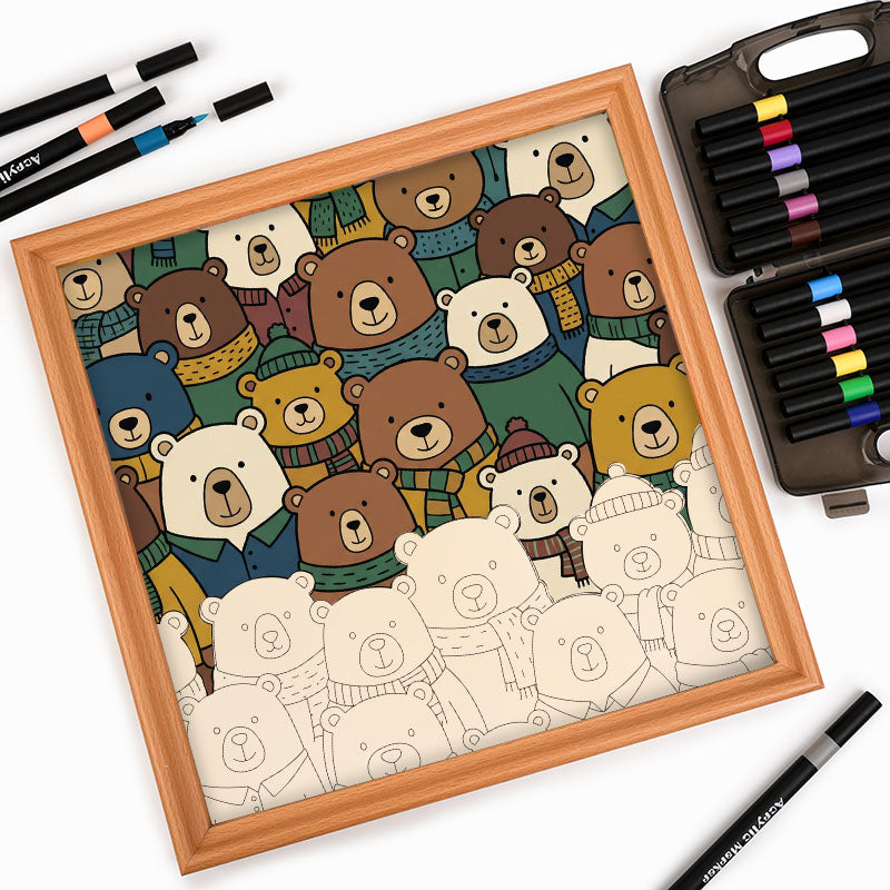 Schalbären - Ausmalpuzzle aus Holz