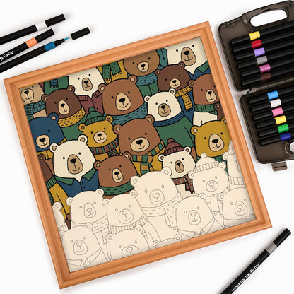 Schalbären - Ausmalpuzzle aus Holz