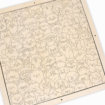Tiny Puppy World – Ausmalpuzzle aus Holz