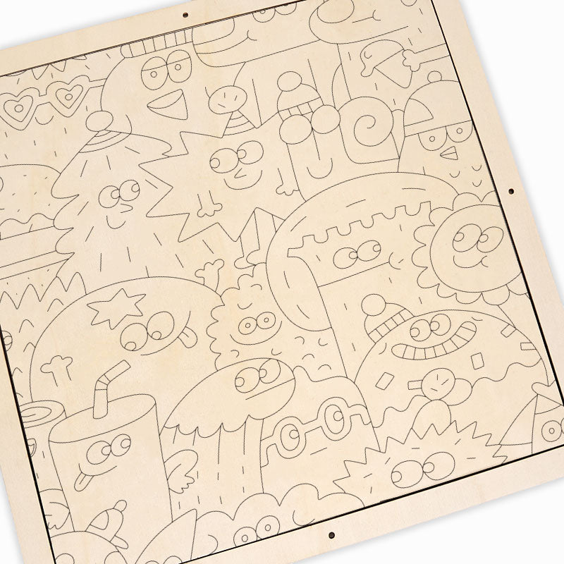 Gesichter der Dinge – Ausmalpuzzle aus Holz
