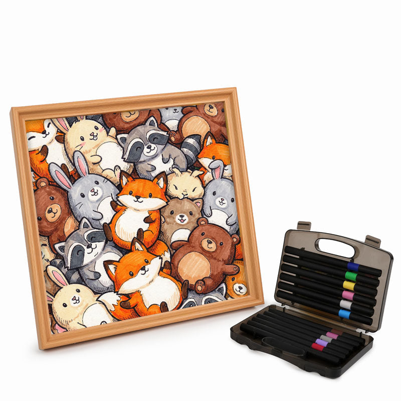 Waldtiere – Ausmalpuzzle aus Holz