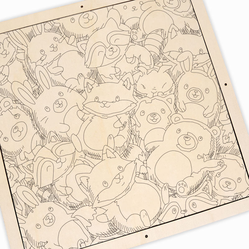 Waldtiere – Ausmalpuzzle aus Holz