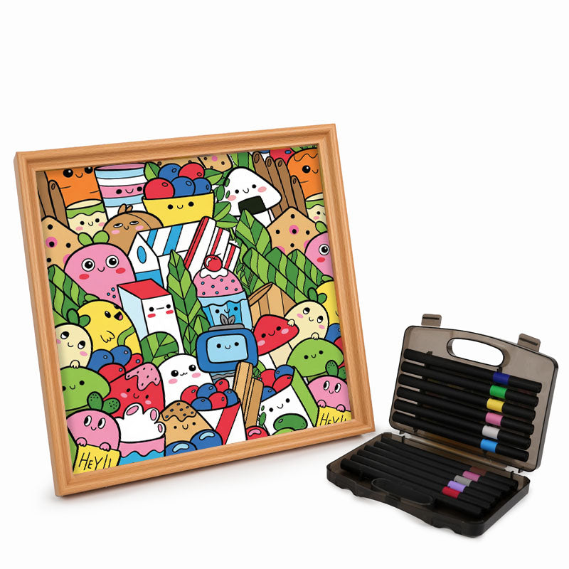 Food Friends – Ausmalpuzzle aus Holz