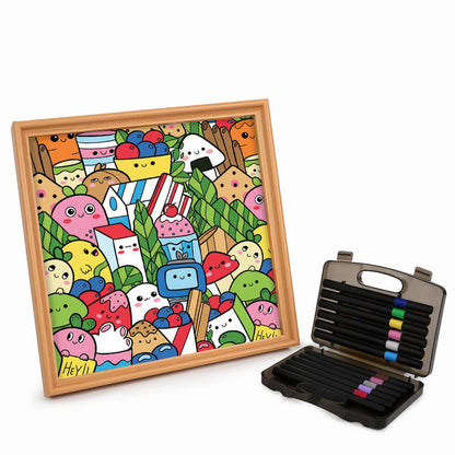 Food Friends – Ausmalpuzzle aus Holz