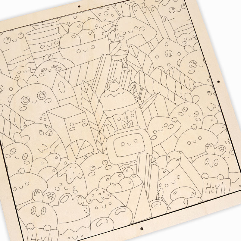 Food Friends – Ausmalpuzzle aus Holz