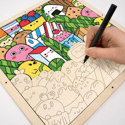 Food Friends – Ausmalpuzzle aus Holz