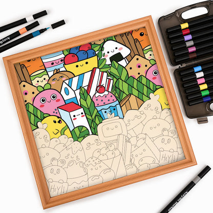 Food Friends – Ausmalpuzzle aus Holz
