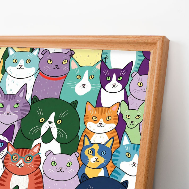 Seltsame Katzen – Ausmalpuzzle aus Holz