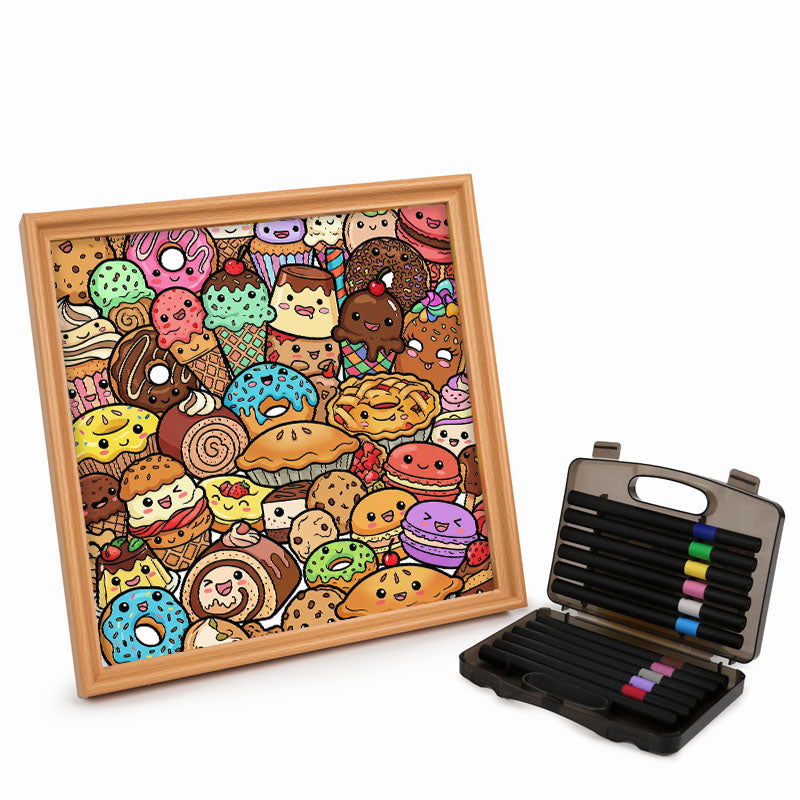 Snack Squad – Ausmalpuzzle aus Holz