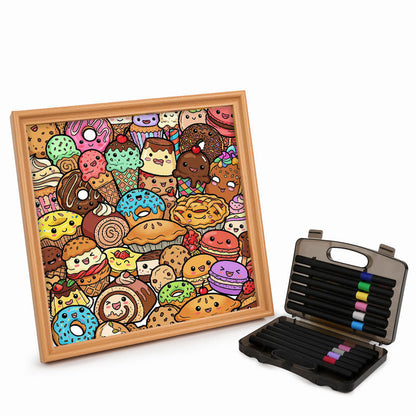 Snack Squad – Ausmalpuzzle aus Holz