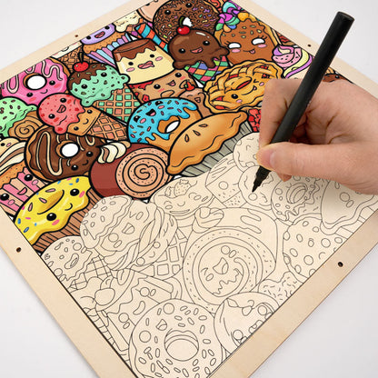Snack Squad – Ausmalpuzzle aus Holz