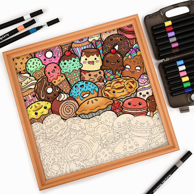 Snack Squad – Ausmalpuzzle aus Holz