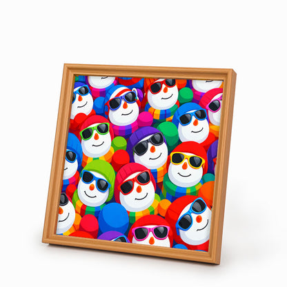 Coole Schneemänner – Ausmalpuzzle aus Holz