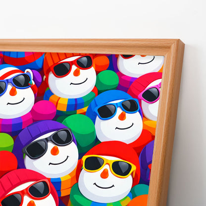 Coole Schneemänner – Ausmalpuzzle aus Holz