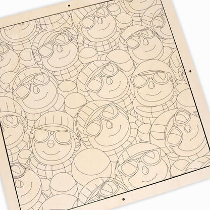 Coole Schneemänner – Ausmalpuzzle aus Holz